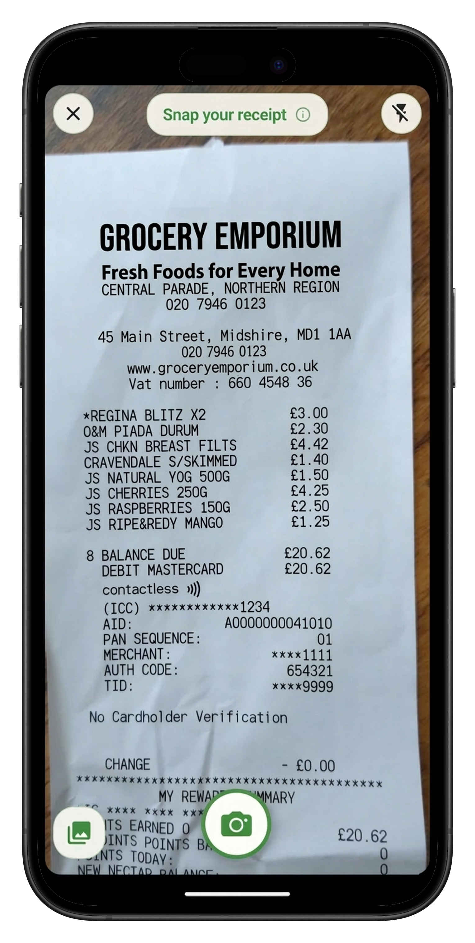 Alimio app screenshot - AI Receipt Scanner